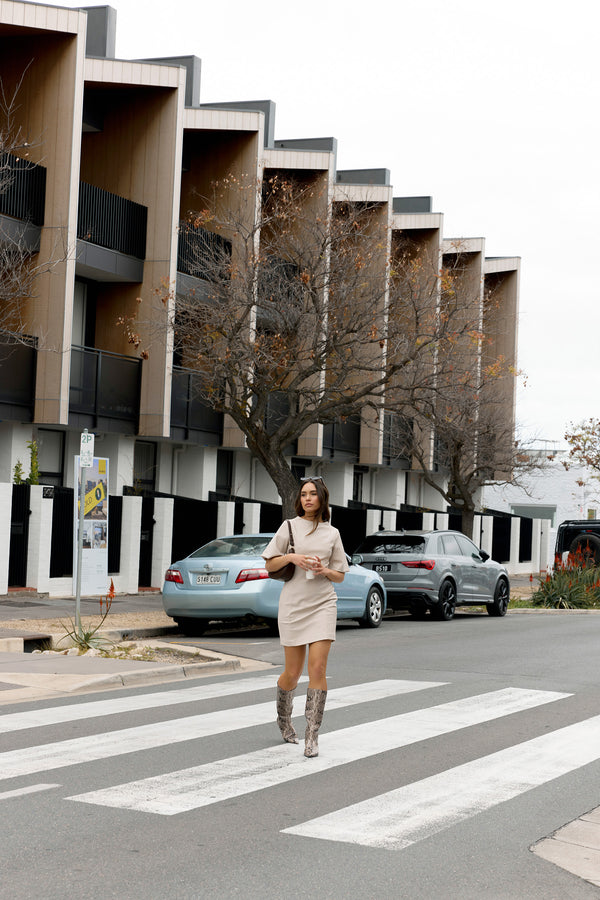 Beige Solace Mini Dress