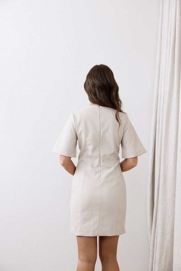 Beige Solace Mini Dress