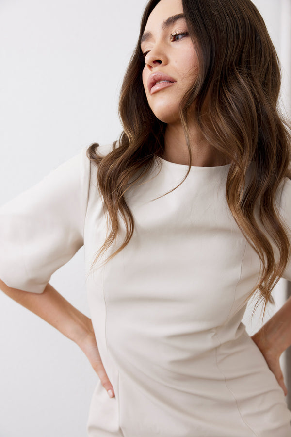 Beige Solace Mini Dress