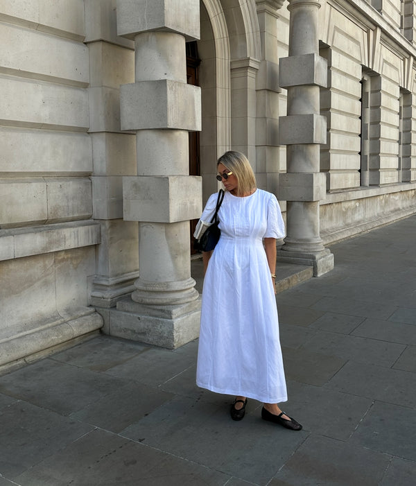 PRE-ORDER - White Air Linen Maxi Dress
