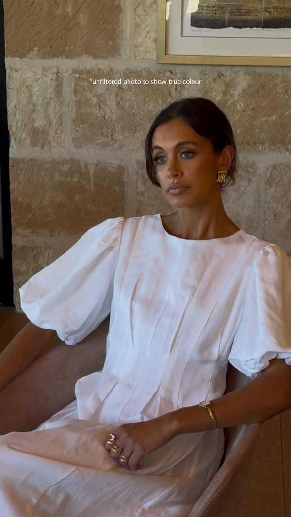 PRE-ORDER - White Air Linen Maxi Dress