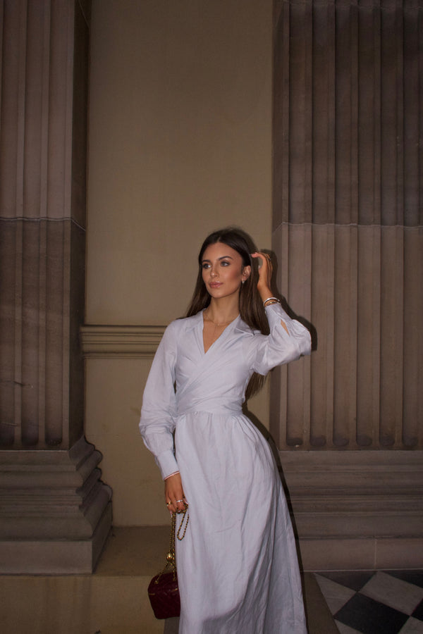 Sky Blue Cielo Linen Maxi Dress