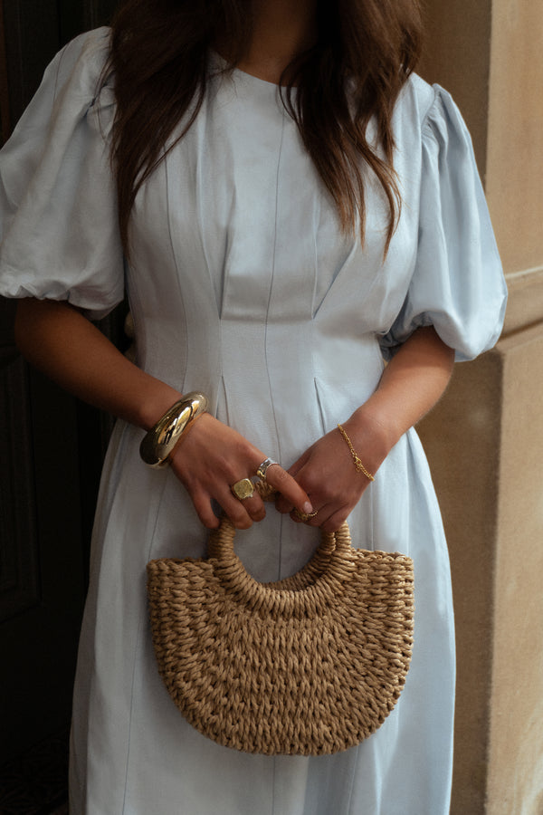 Sky Blue Air Linen Maxi Dress