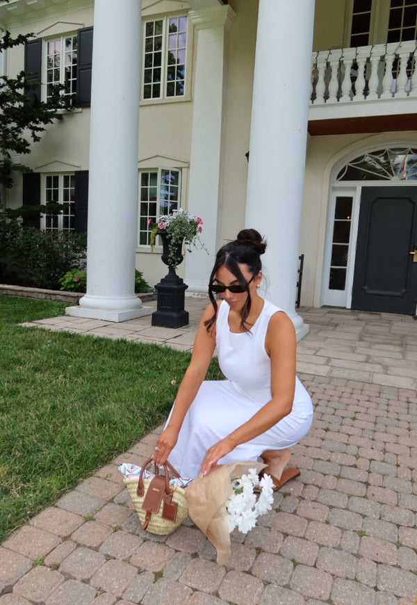 White Sky Linen Maxi Dress