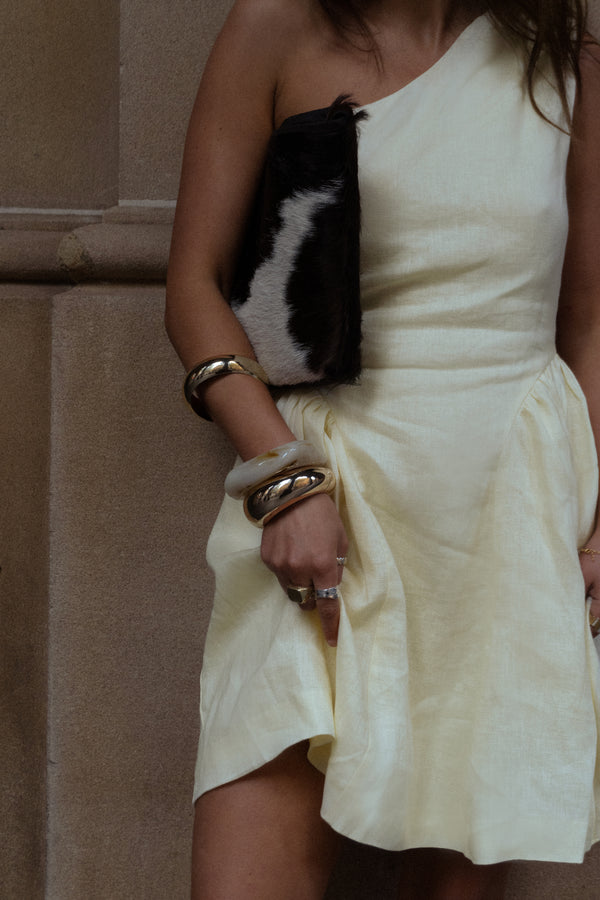 Butter Yellow De Sol Linen Mini Dress