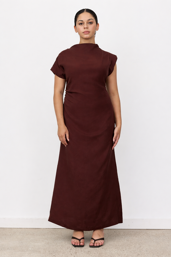 Velour Linen Maxi Dress