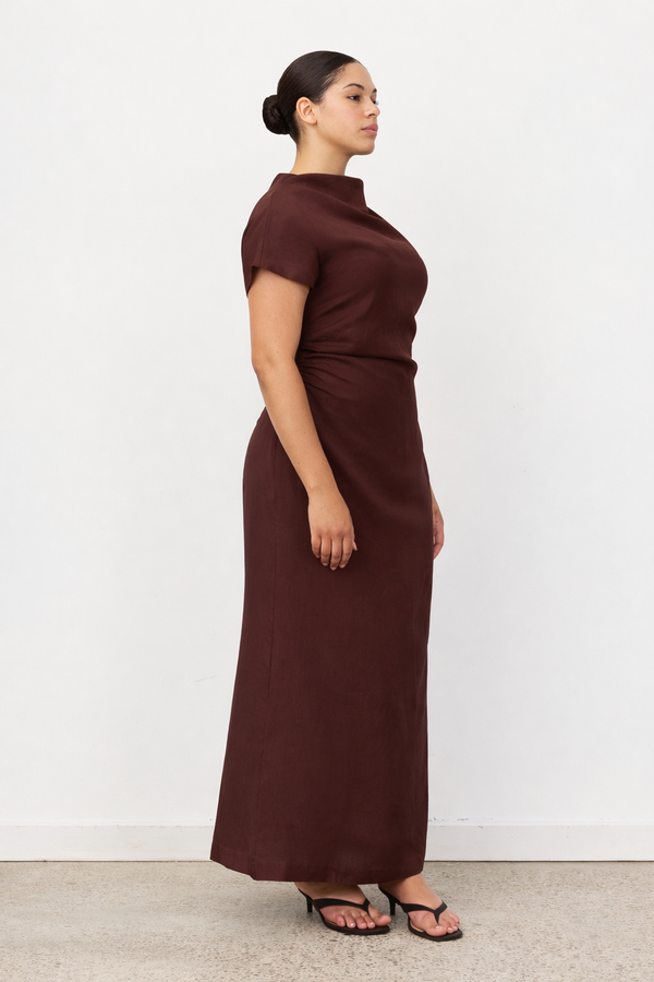 Velour Linen Maxi Dress