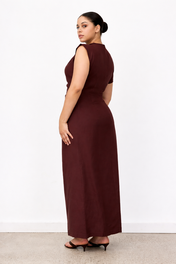 Velour Linen Maxi Dress