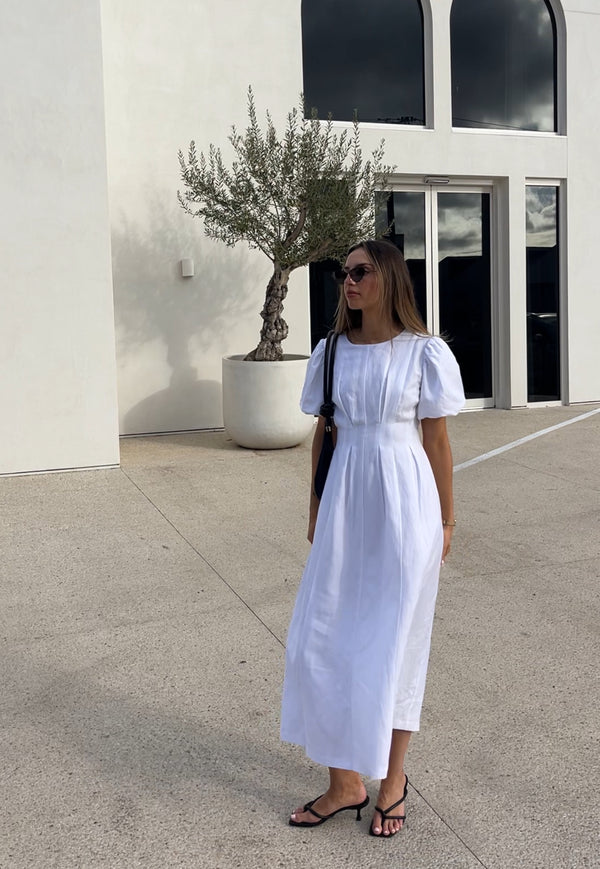 White Air Linen Maxi Dress