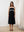 Black Exhale Linen Midi Dress