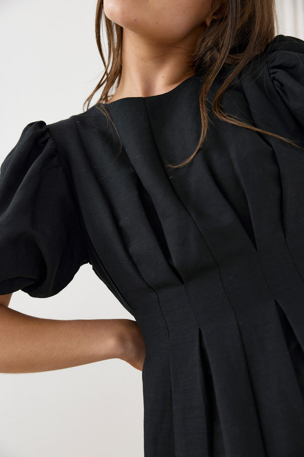 PRE-ORDER - Black Air Linen Maxi Dress