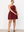 Burgundy De Sol Linen Mini Dress