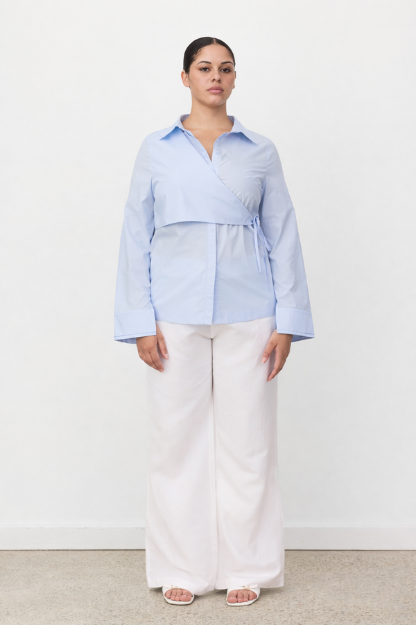 Sky Blue Long Sleeve Celia Shirt