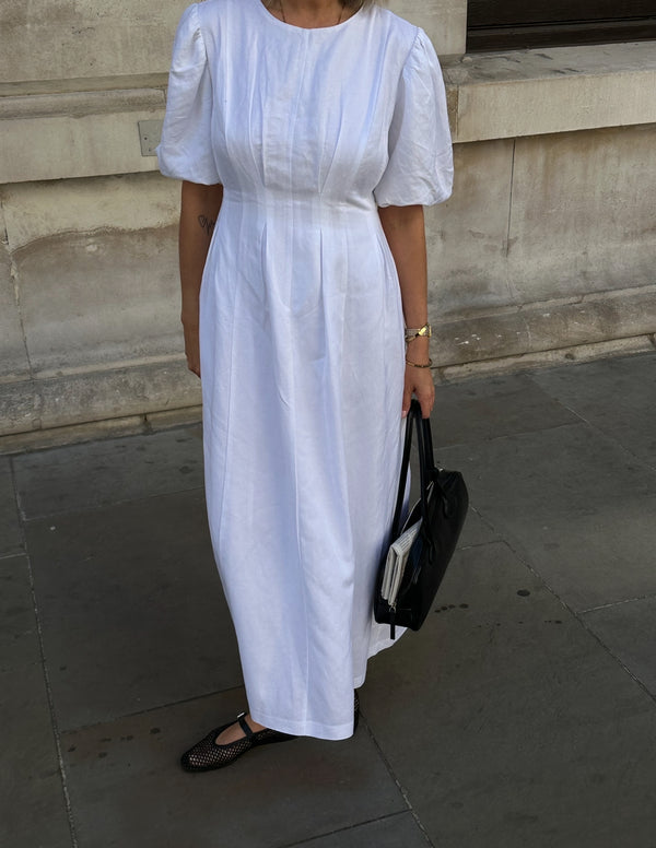White Air Linen Maxi Dress