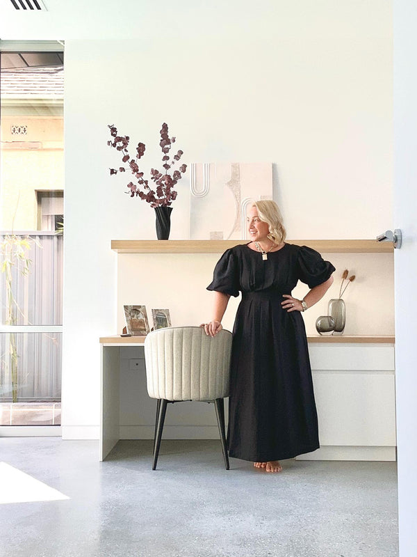 PRE-ORDER - Black Air Linen Maxi Dress