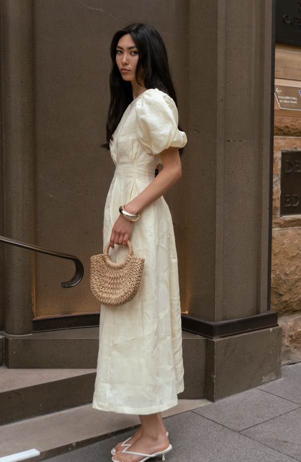 Butter Yellow Air Linen Maxi Dress