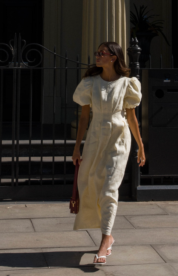 Butter Yellow Air Linen Maxi Dress