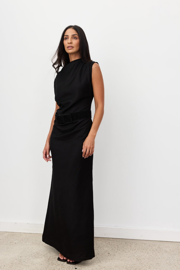 Velour Linen Maxi Dress