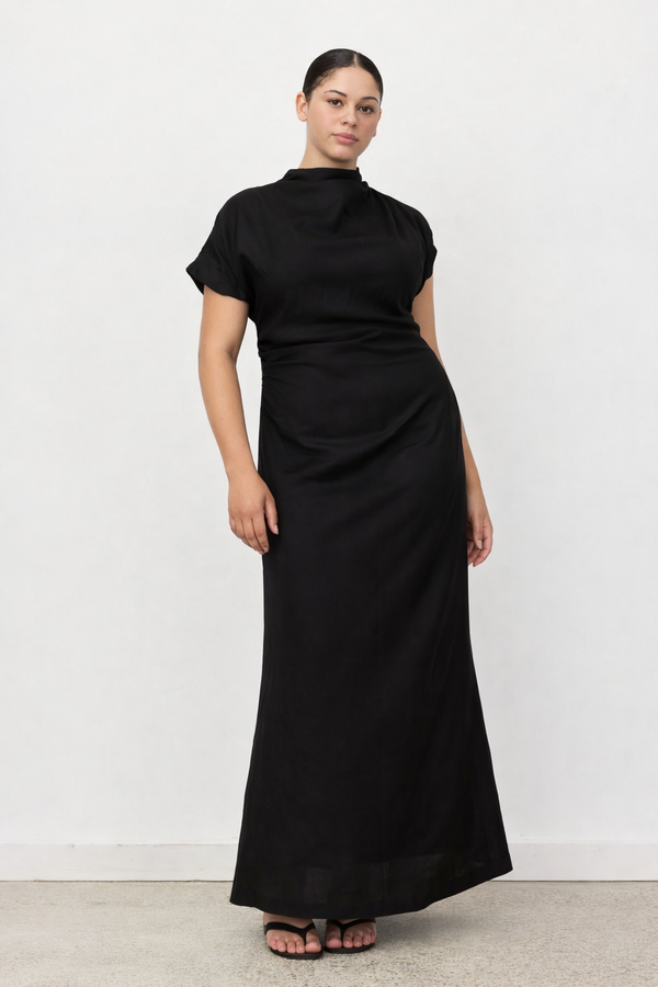 Velour Linen Maxi Dress