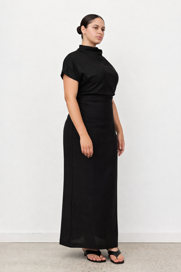 Velour Linen Maxi Dress