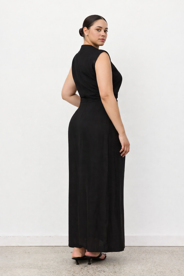 Velour Linen Maxi Dress