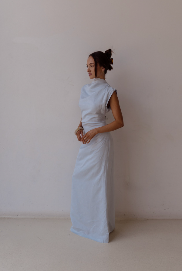 Velour Linen Maxi Dress