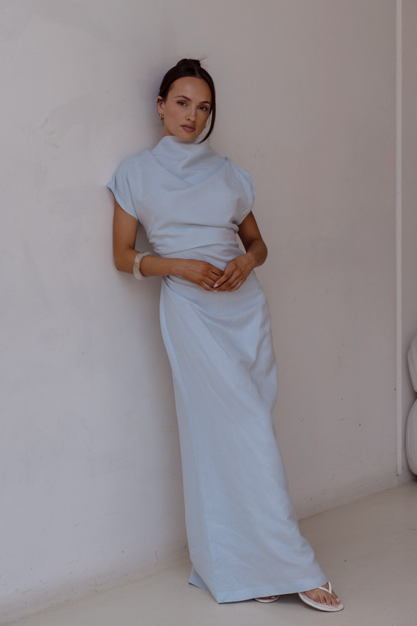 Velour Linen Maxi Dress