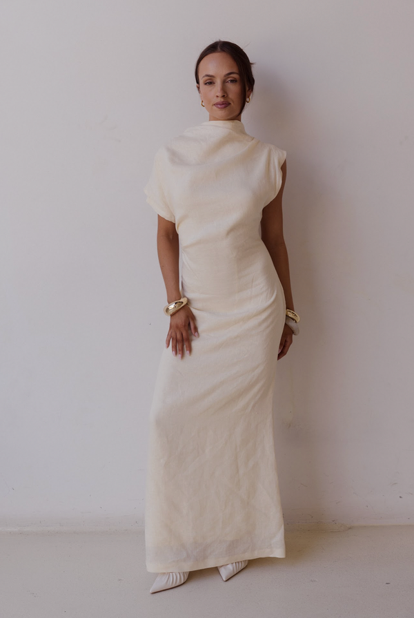 Velour Linen Maxi Dress