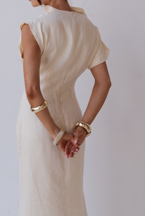 Velour Linen Maxi Dress
