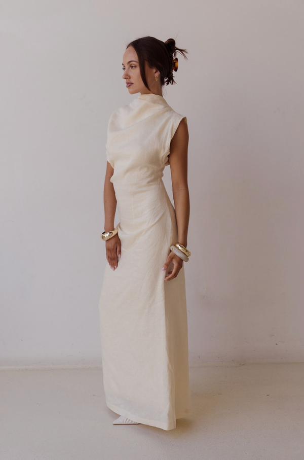 Velour Linen Maxi Dress