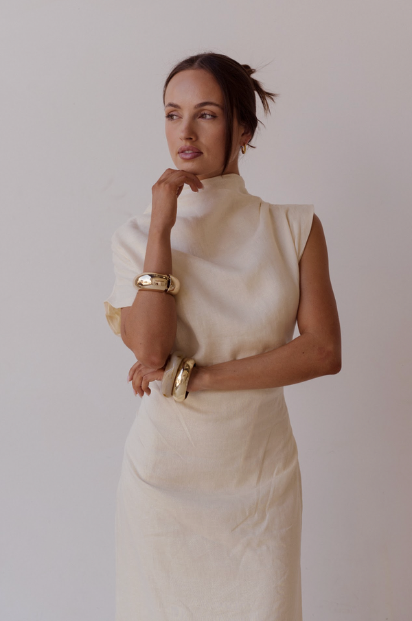 Velour Linen Maxi Dress