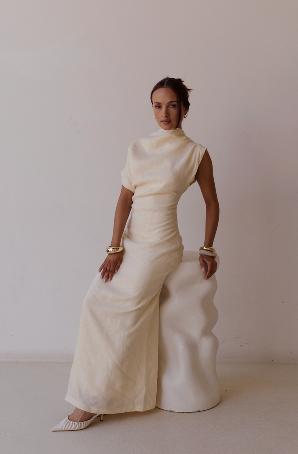 Velour Linen Maxi Dress