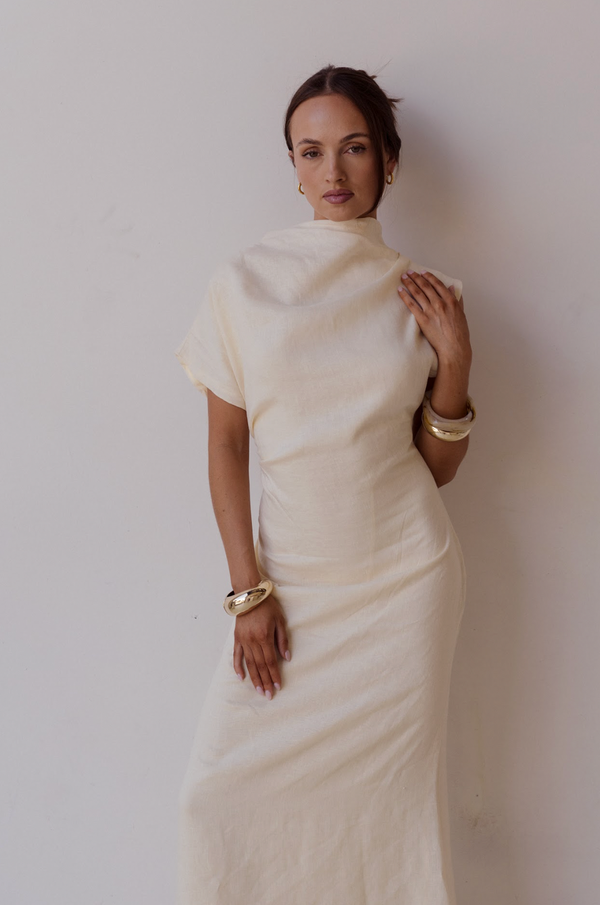 Velour Linen Maxi Dress