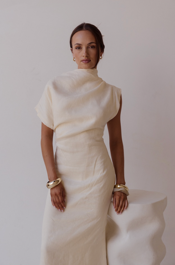 Velour Linen Maxi Dress