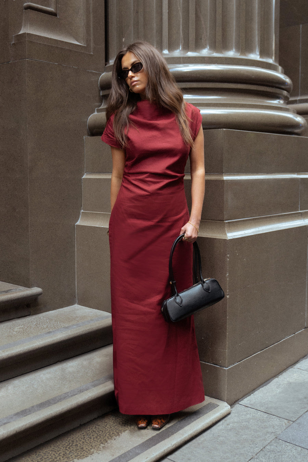 Velour Linen Maxi Dress