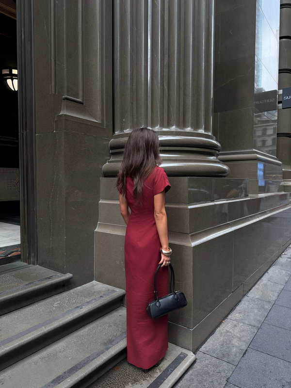 Velour Linen Maxi Dress