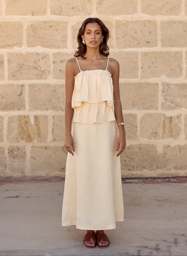 Limoncello Linen Maxi Dress