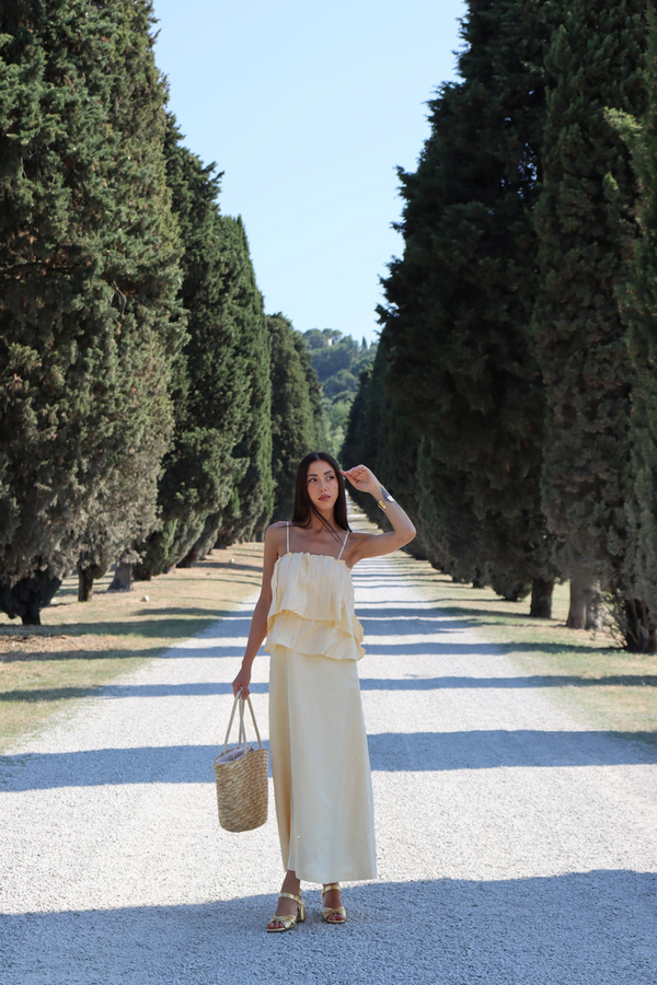 Limoncello Linen Maxi Dress