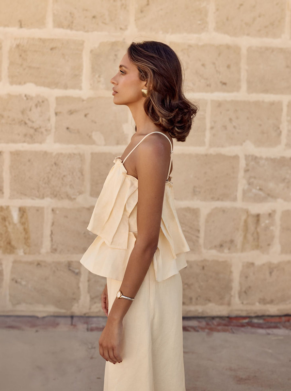 Limoncello Linen Maxi Dress