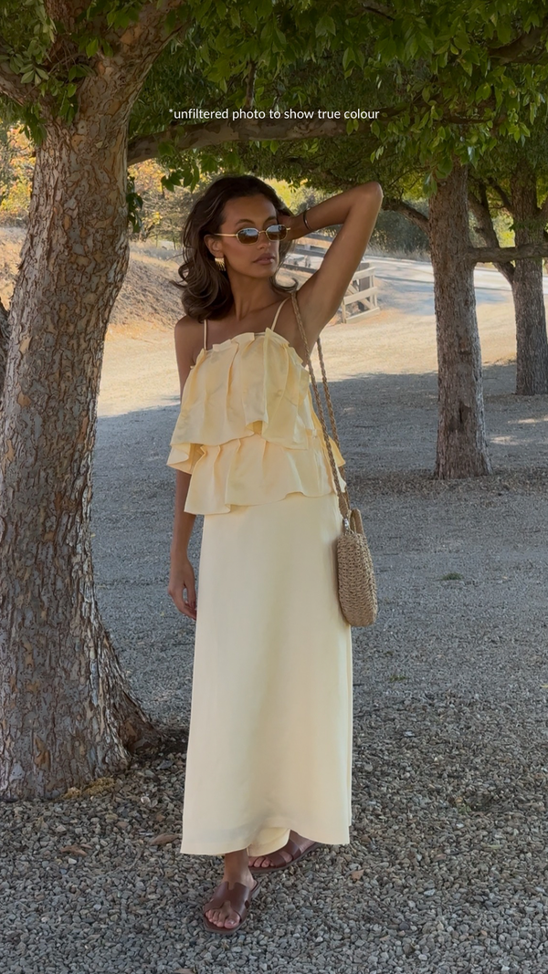 Limoncello Linen Maxi Dress