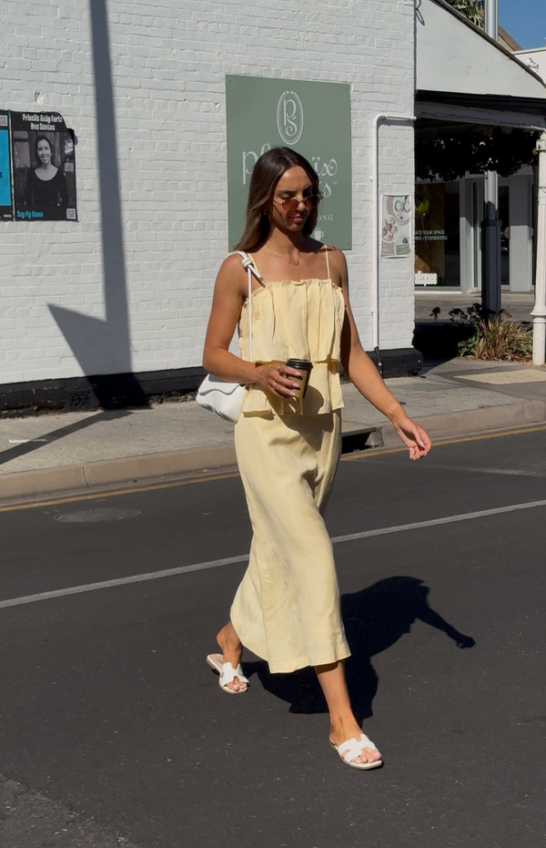 Limoncello Linen Maxi Dress