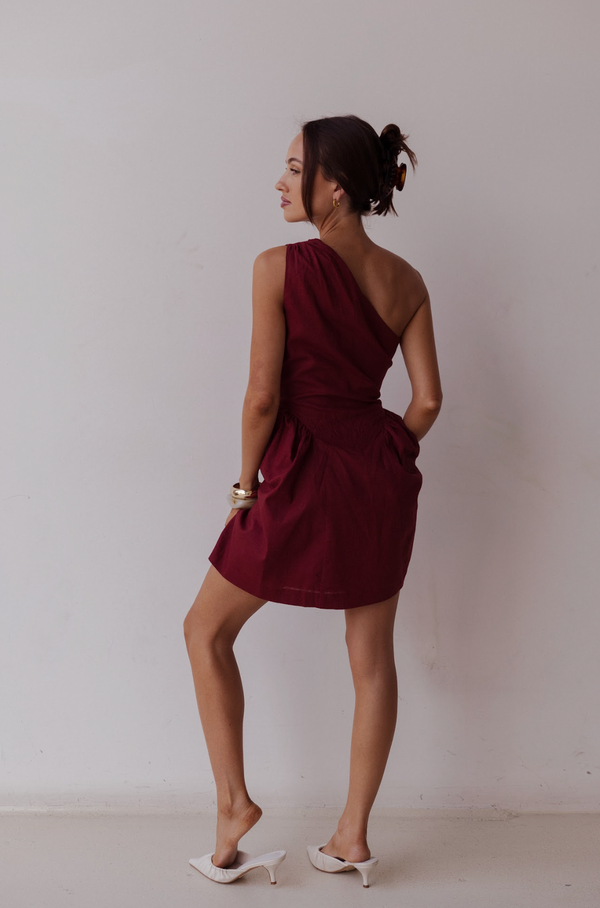 De Sol Linen Mini Dress