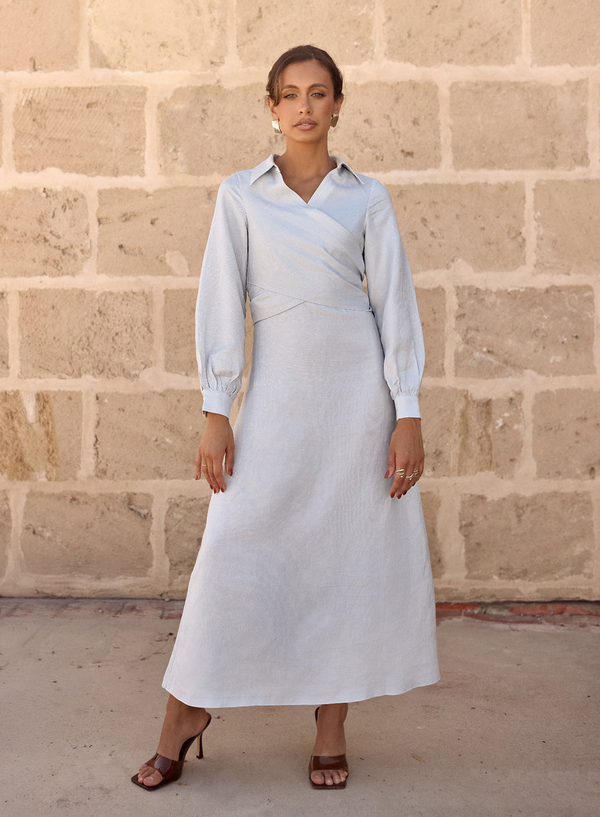 Brown Cielo Linen Maxi Dress