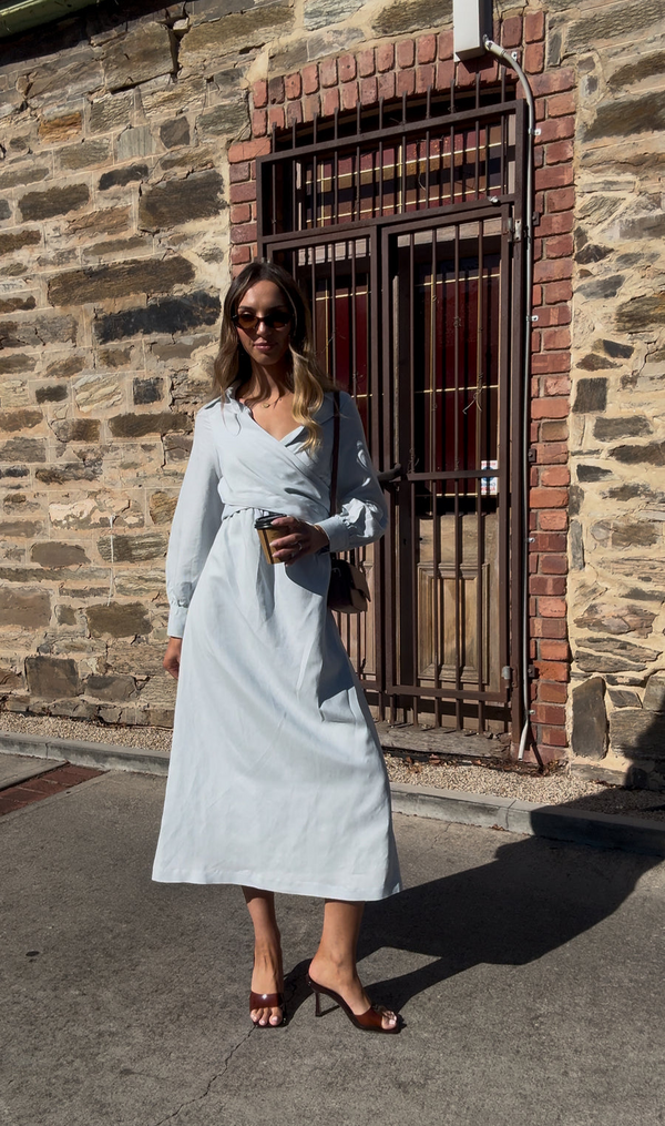 Brown Cielo Linen Maxi Dress