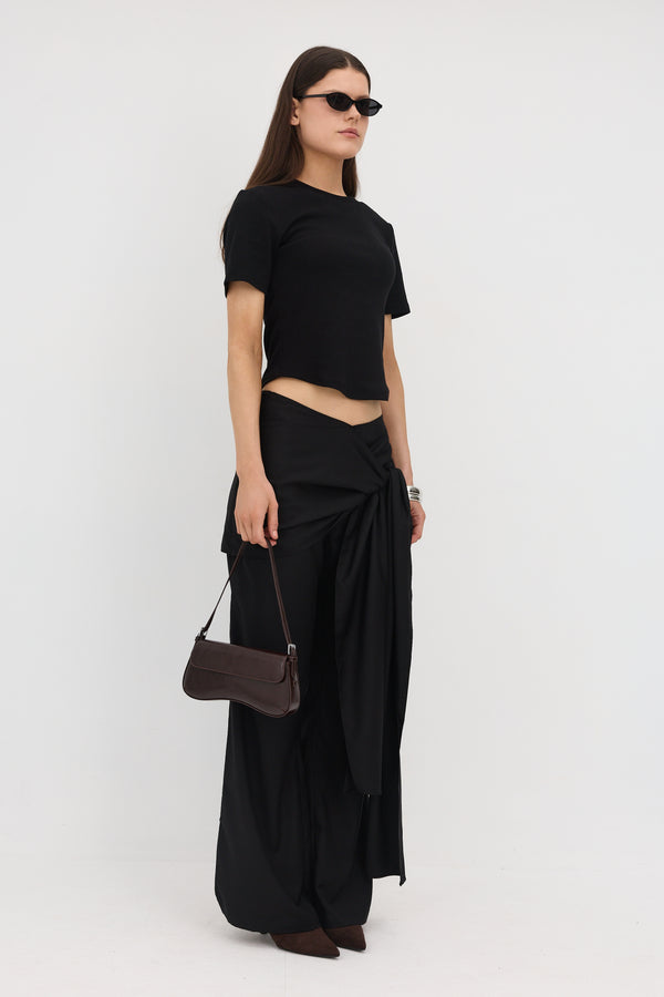 Black Tatum Tie Pants