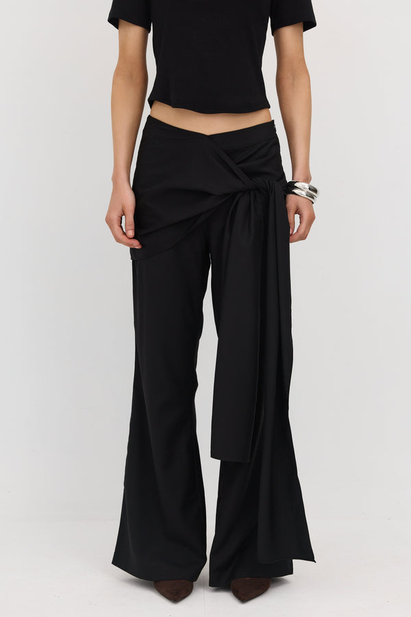 Black Tatum Tie Pants