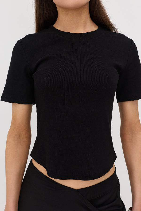 Black Noa Short Sleeve Top