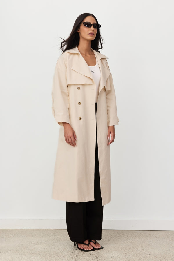 Cream Vincenza Trench Coat