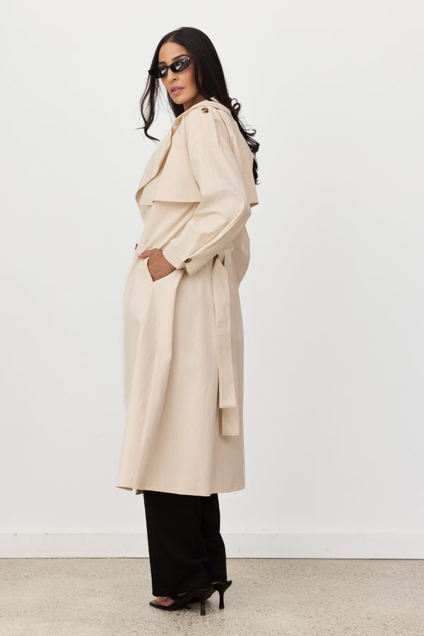 Cream Vincenza Trench Coat