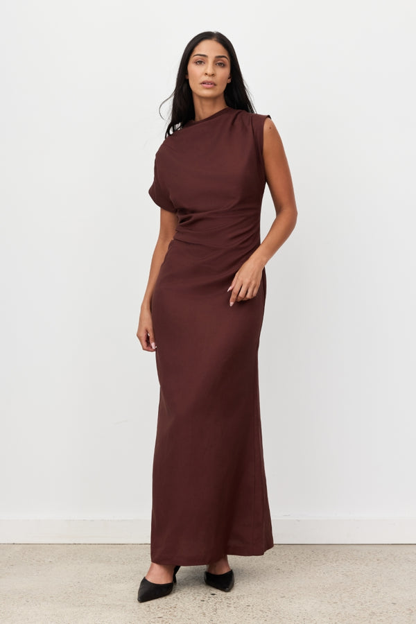 Velour Linen Maxi Dress